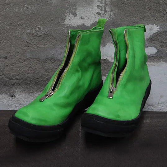 Guidi horse leather front zipper sports boots PLS fruit green MEN